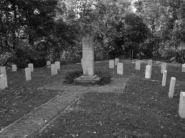 Memorial Hill at Fort Duffield in grayscale