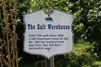 Historic salt warehouse illustration representing West Point’s role in early river commerce.