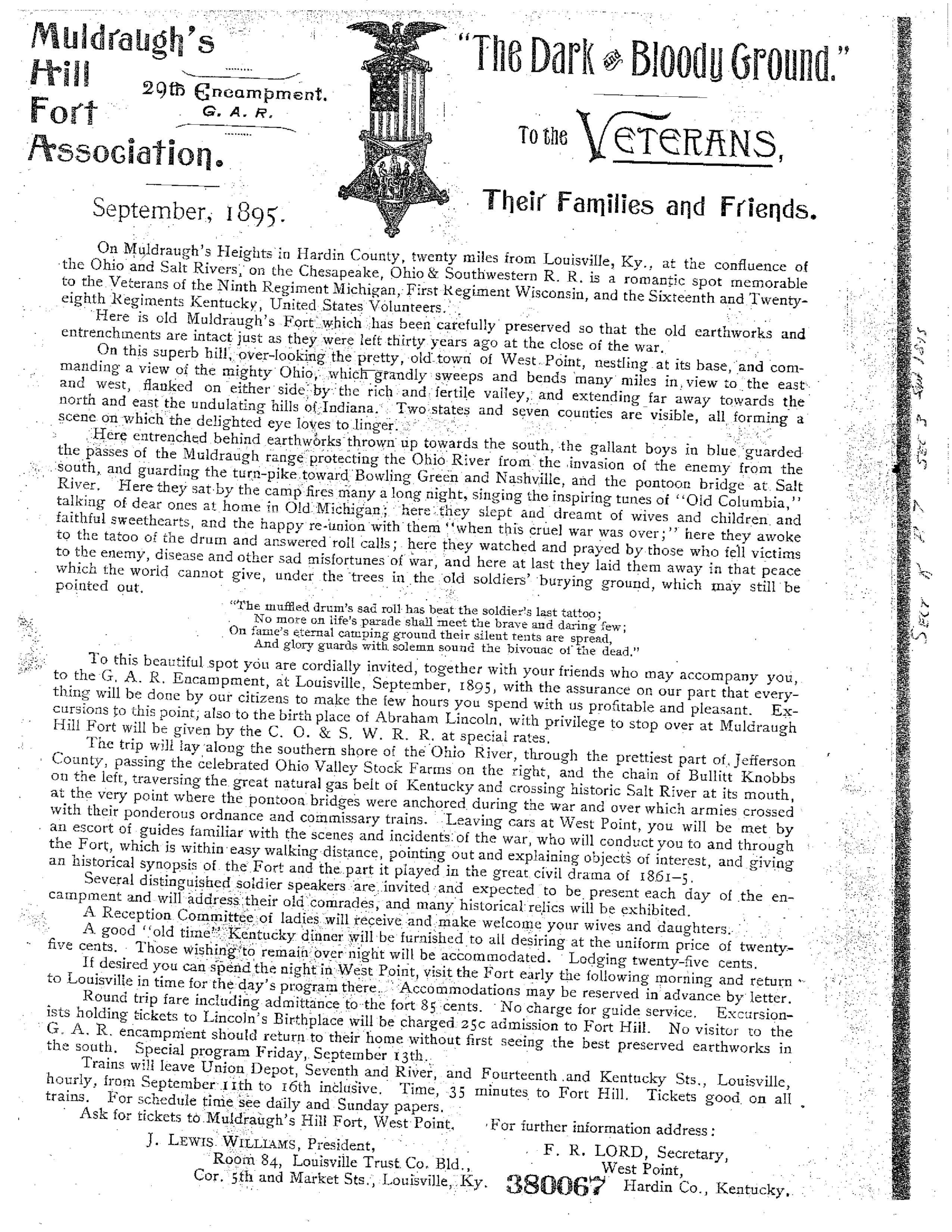 Original 1895 Reunion Letter