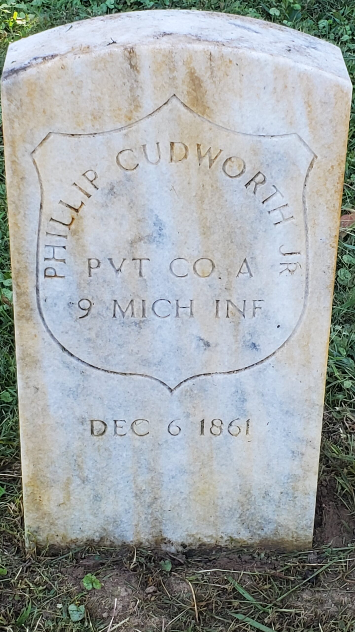 Pvt. Philip Cudworth Jr., Co. A, 9th Michigan Infantry — Died December 6, 1861