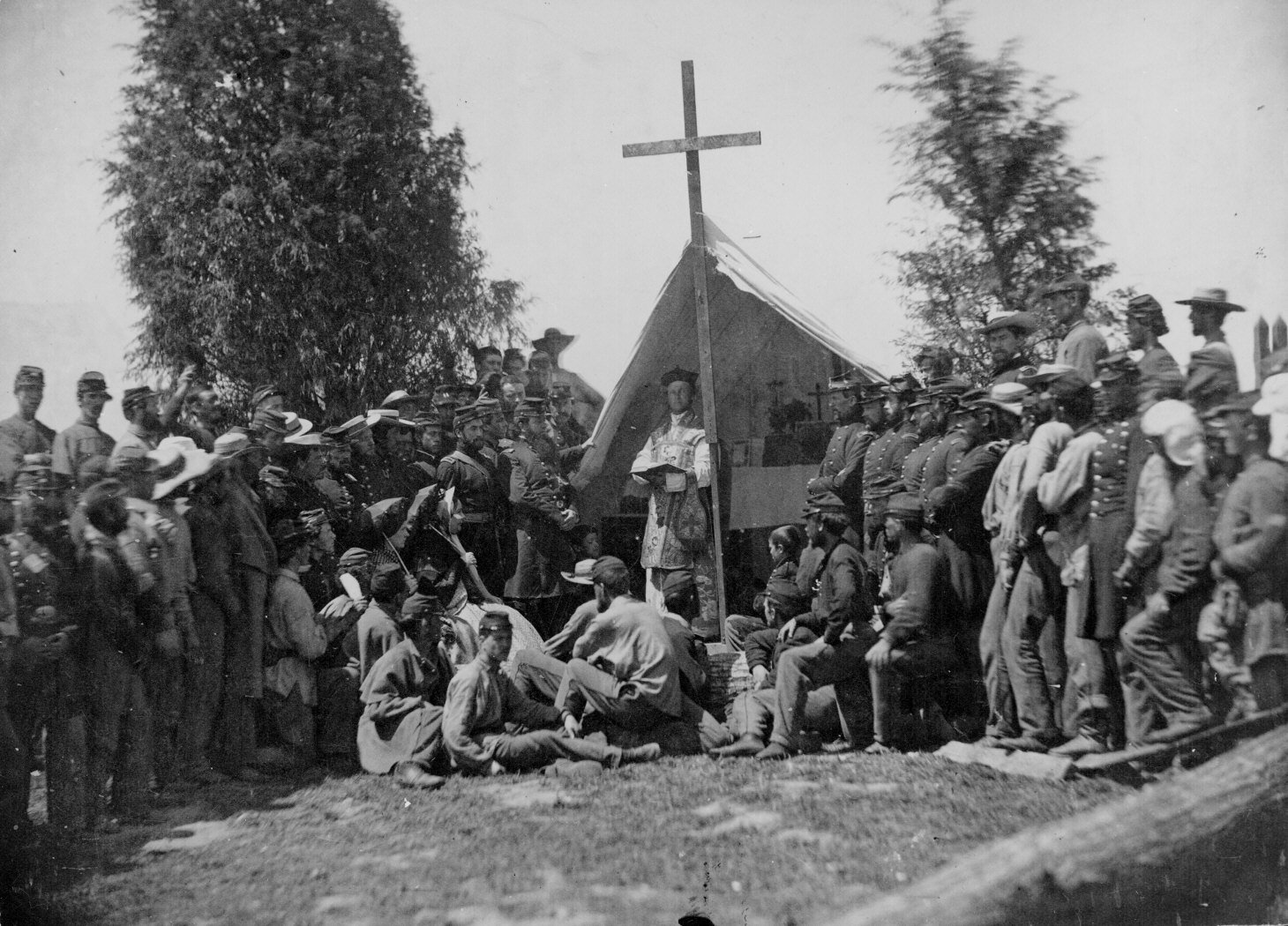 Civil War camp worship service