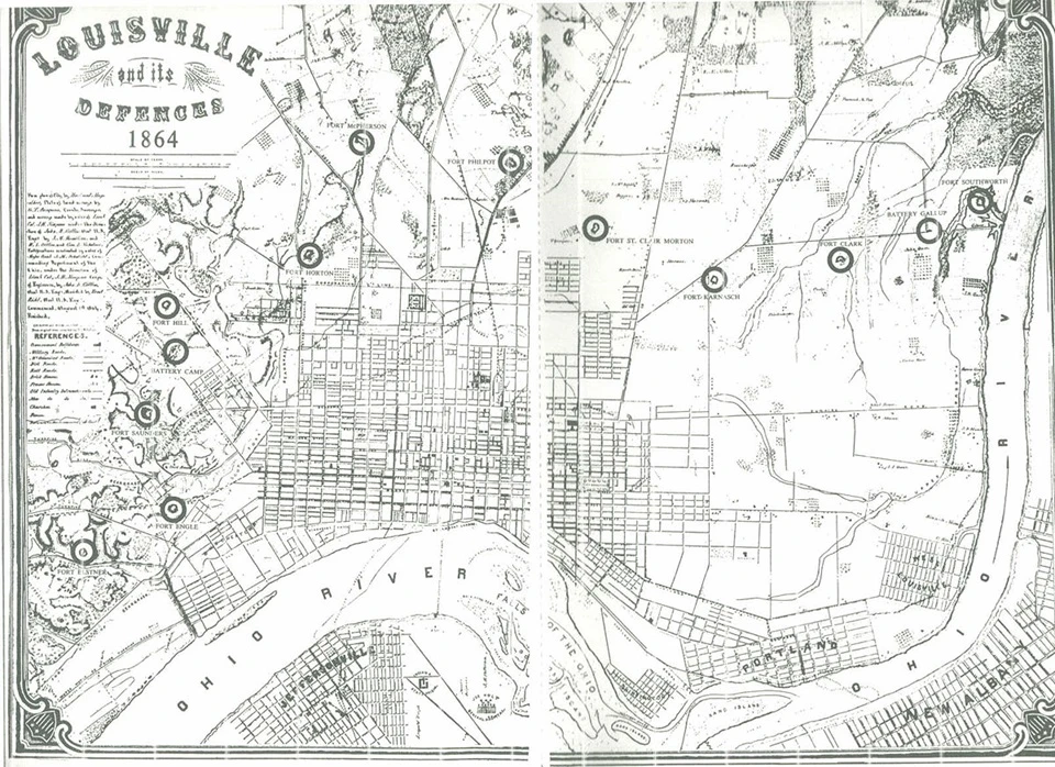 Louisville Defences 1864 Map