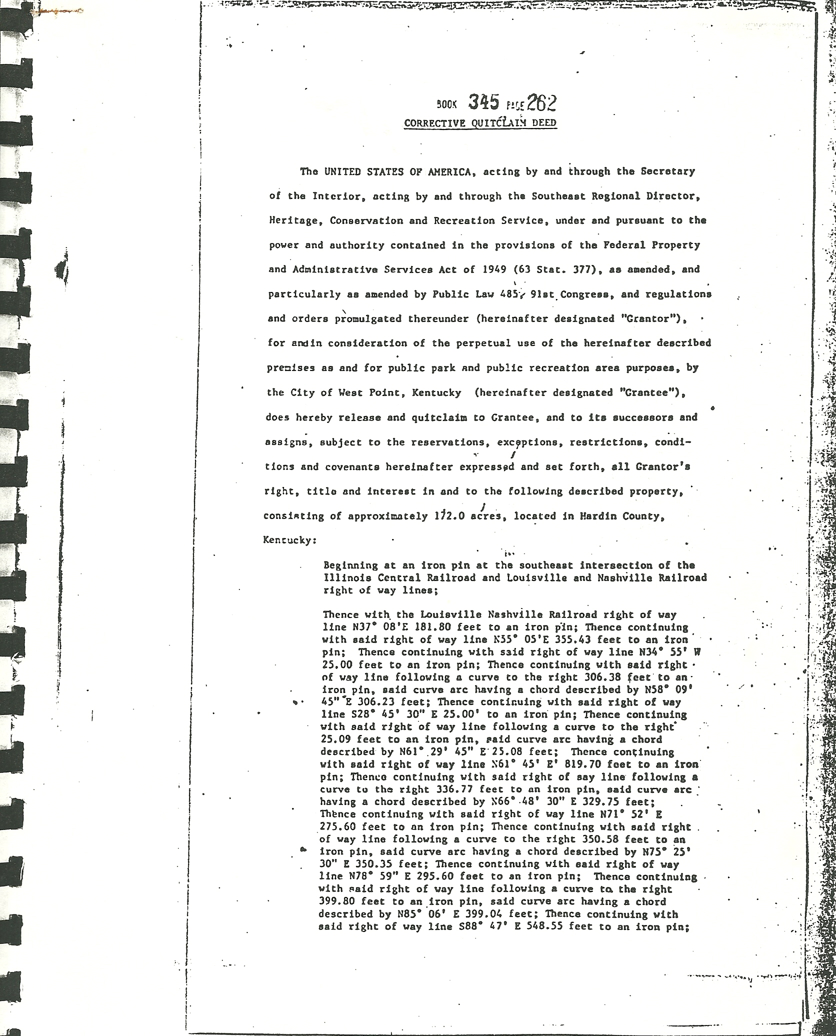 Fort Duffield Deed Page 1